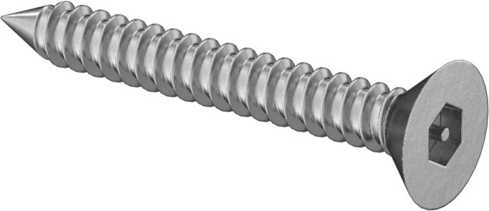 Kurcalamaya Dayanıklı Altıgen Tahrikli Düz Başlı Vidalar, Sac Metal için, 18-8 Paslanmaz Çelik, 10 Numaralı Boyut, 1-1/2" Uzunluk
