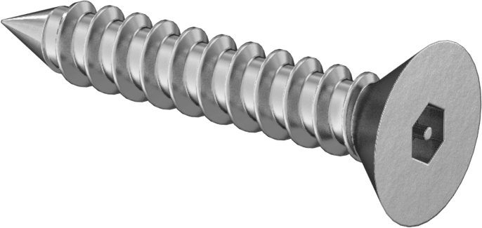 Kurcalamaya Dayanıklı Altıgen Tahrikli Düz Başlı Vidalar, Sac Metal için, 18-8 Paslanmaz Çelik, 14 Numaralı Boyut, 1-1/2" Uzunluk