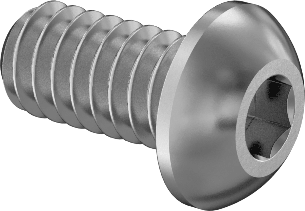 Havalandırmalı Düğme Başlı Vidalar, 1/4"-20 Diş, 1/2" Uzunluk
