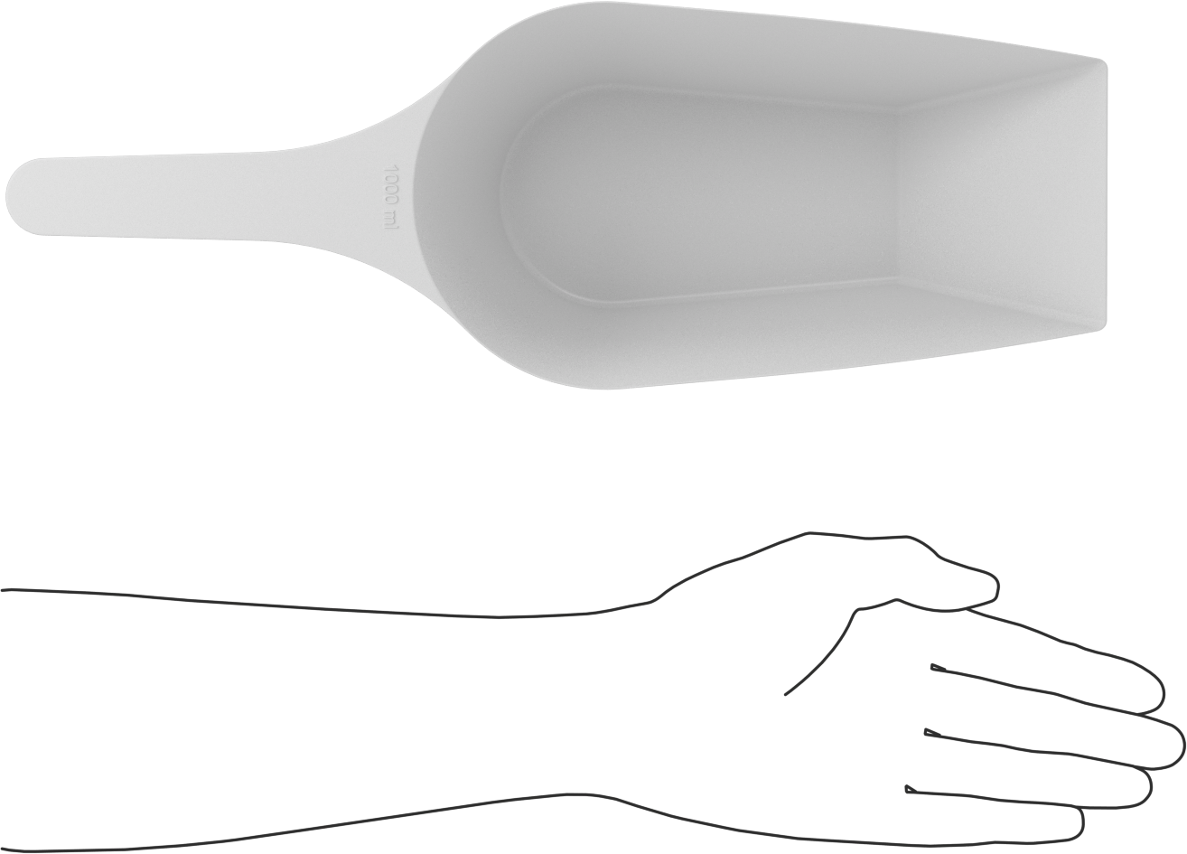 Plastik Ölçü Kepçesi, 33-7/8 FL. oz.