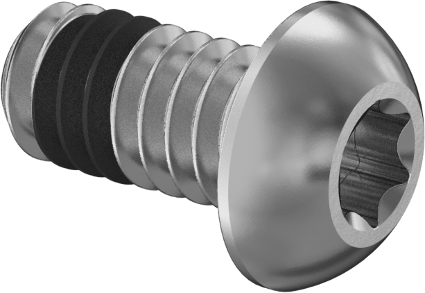 Diş Kilitlemeli Yuvarlak Başlı Vidalar, Ultra Titreşime Dayanıklı, 1/4"-20 Diş, 1/2" Uzunluk