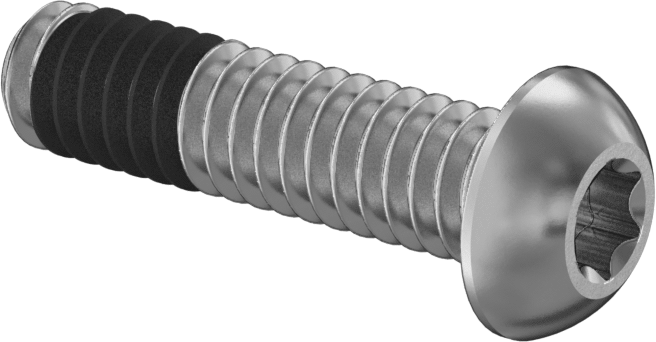 Diş Kilitlemeli Yuvarlak Başlı Vidalar, Ultra Titreşime Dayanıklı, 1/4"-20 Diş, 1" Uzunluk