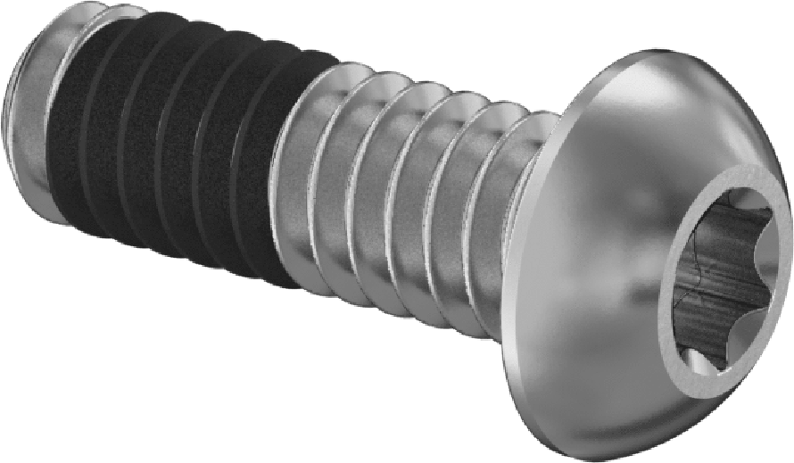 Diş Kilitlemeli Yuvarlak Başlı Vidalar, Ultra Titreşime Dayanıklı, 1/4"-20 Diş, 3/4" Uzunluk