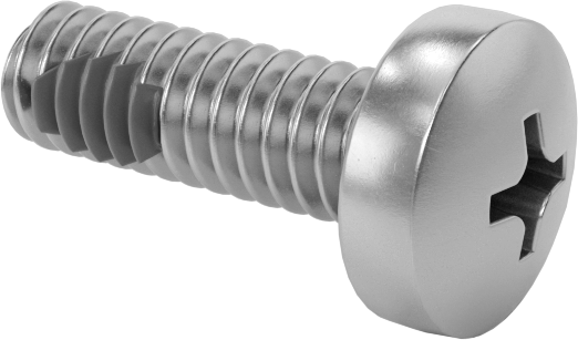 Diş Kilitli Silindir Başlı Phillips Vidaları, M2 x 0,4 mm Diş, 6 mm Uzunluk