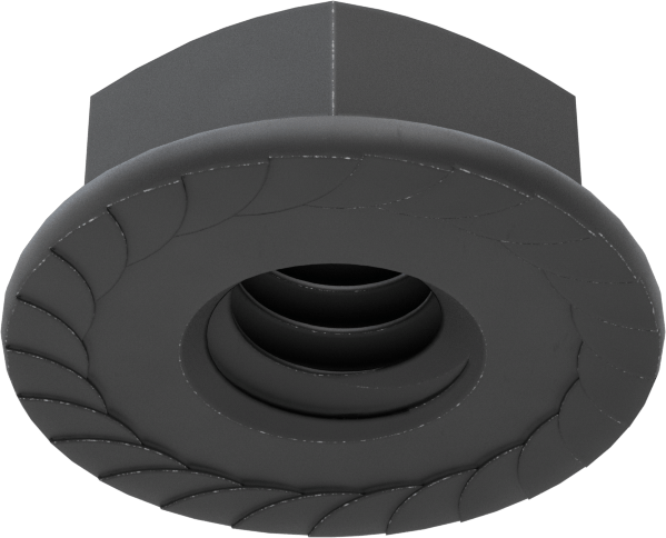 Yüksek Mukavemetli Çelik Tırtıklı Flanş Somunu, Sınıf 8, 1/4"-20 Diş Boyutu
