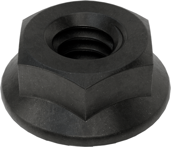 Yüksek Mukavemetli Çelik Tırtıklı Flanş Somunu, Sınıf 8, Siyah Fosfat Kaplı, 1/4"-20 Diş Boyutu