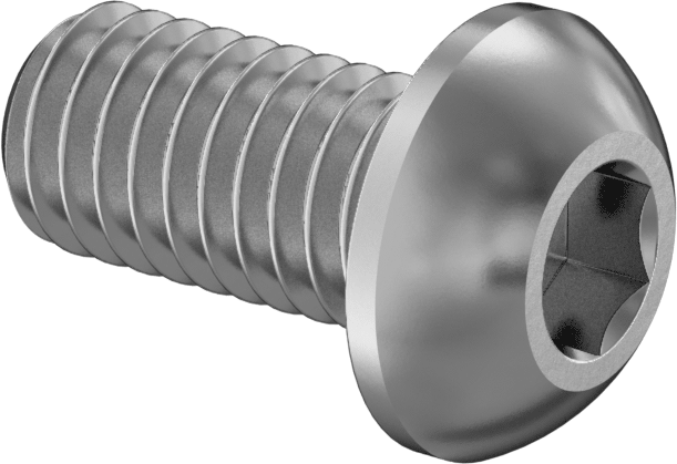 Havalandırmalı Düğme Başlı Vidalar, M6 x 1,00 mm Diş, 12 mm Uzunluk