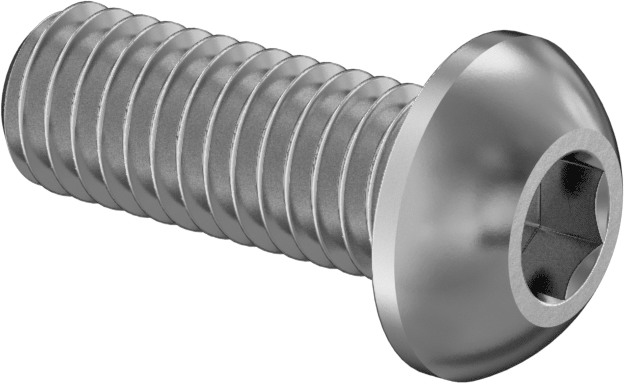Havalandırmalı Düğme Başlı Vidalar, M6 x 1,00 mm Diş, 16 mm Uzunluk
