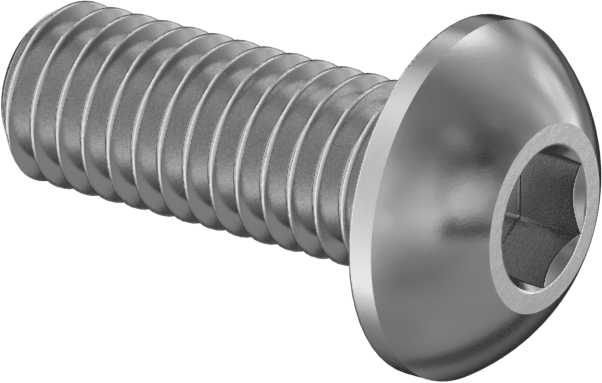 Sol Dişli Düğme Başlı Vidalar, M3 x 0,50 mm Diş, 8 mm Uzunluk