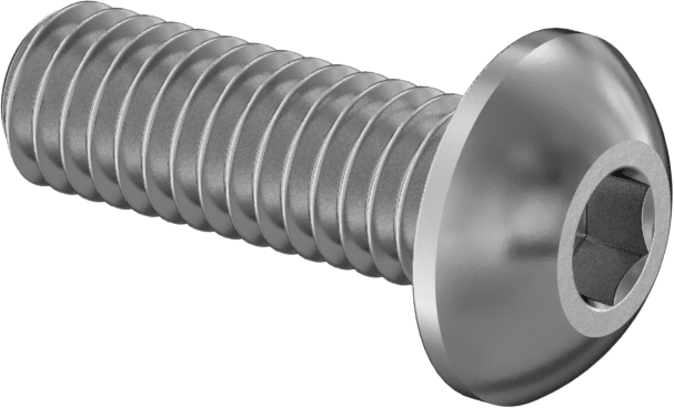 Sol Dişli Düğme Başlı Vidalar, M4 x 0,70 mm Diş, 12 mm Uzunluk