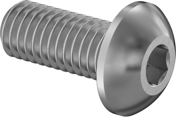 Sol Dişli Düğme Başlı Vidalar, M5 x 0,80 mm Diş, 12 mm Uzunluk