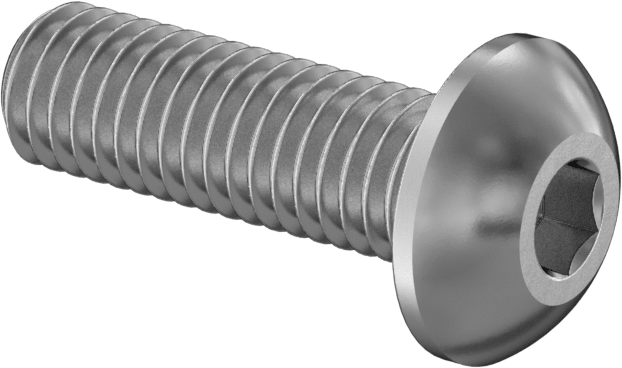 Sol Dişli Düğme Başlı Vidalar, M5 x 0,80 mm Diş, 16 mm Uzunluk