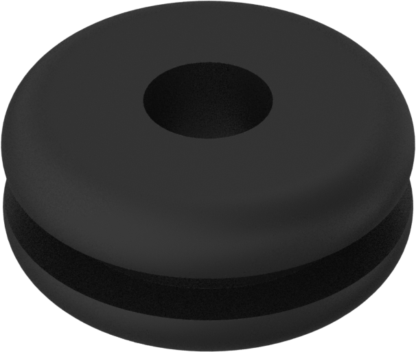 SBR Kauçuk Gromet, 3/8" Delik Çapı için, 5/32" ID, 1/2" Flanş Çapı