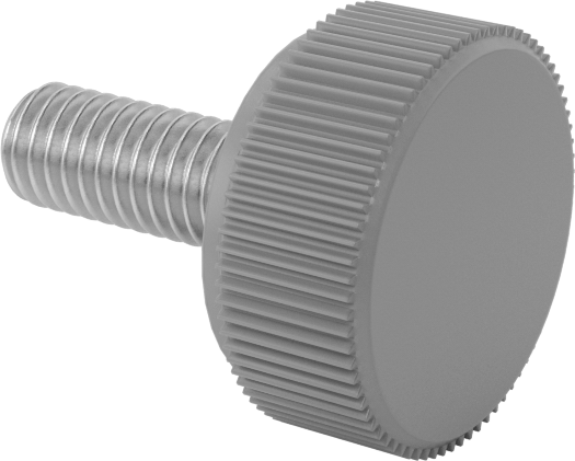 Plastik Başlı Parmak Vidaları, Tırtıklı, M3 x 0,5 mm Dişli, 8 mm Uzunluk