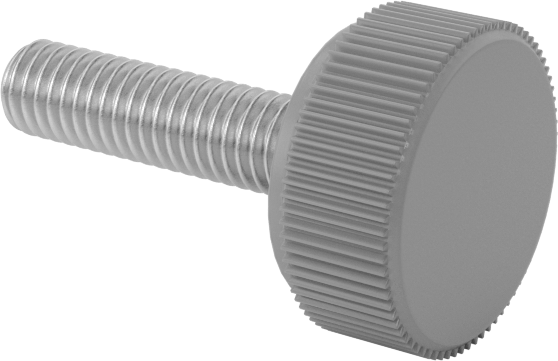 Plastik Başlı Parmak Vidaları, Tırtıklı, M3 x 0,5 mm Dişli, 12 mm Uzunluk