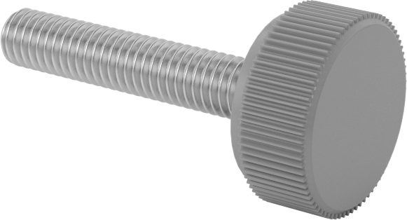 Plastik Başlı Parmak Vidaları, Tırtıklı, M3 x 0,5 mm Dişli, 16 mm Uzunluk