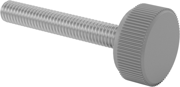 Plastik Başlı Parmak Vidaları, Tırtıklı, M3 x 0,5 mm Dişli, 20 mm Uzunluk
