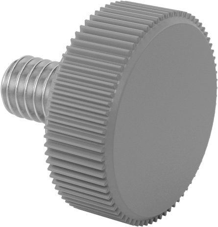 Plastik Başlı Parmak Vidaları, Tırtıklı, M4 x 0,7 mm Diş, 6 mm Uzunluk