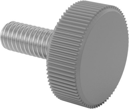 Plastik Başlı Parmak Vidaları, Tırtıklı, M4 x 0,7 mm Diş, 10 mm Uzunluk