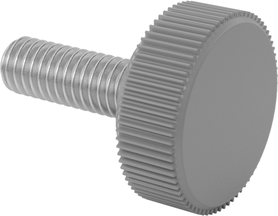 Plastik Başlı Parmak Vidaları, Tırtıklı, M4 x 0,7 mm Diş, 12 mm Uzunluk