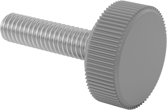 Plastik Başlı Parmak Vidaları, Tırtıklı, M4 x 0,7 mm Diş, 16 mm Uzunluk