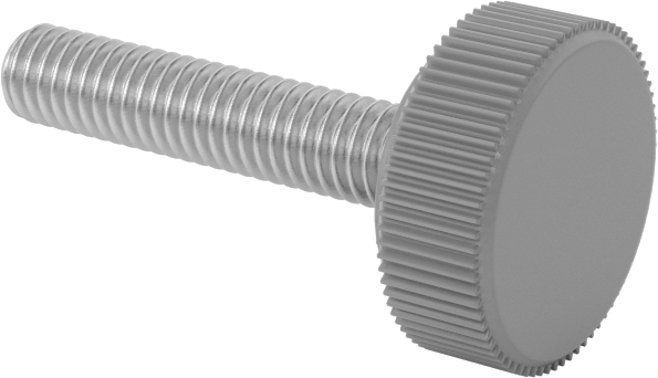 Plastik Başlı Parmak Vidaları, Tırtıklı, M4 x 0,7 mm Diş, 20 mm Uzunluk