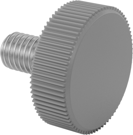 Plastik Başlı Parmak Vidaları, Tırtıklı, M5 x 0,8 mm Diş, 8 mm Uzunluk