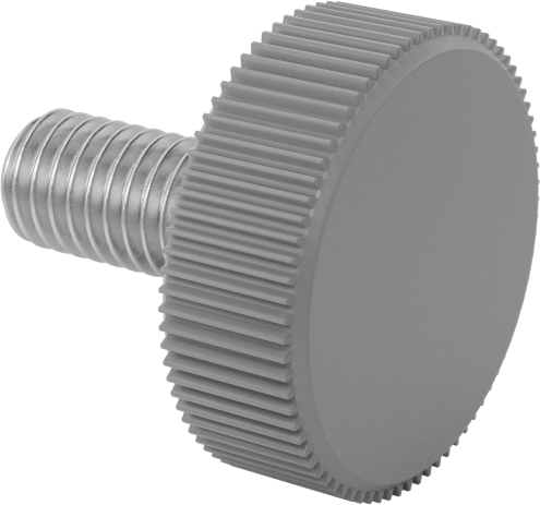 Plastik Başlı Parmak Vidaları, Tırtıklı, M5 x 0,8 mm Diş, 10 mm Uzunluk
