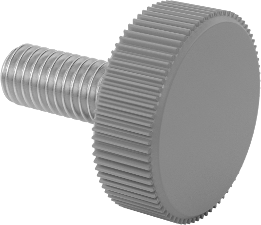 Plastik Başlı Parmak Vidaları, Tırtıklı, M5 x 0,8 mm Diş, 12 mm Uzunluk