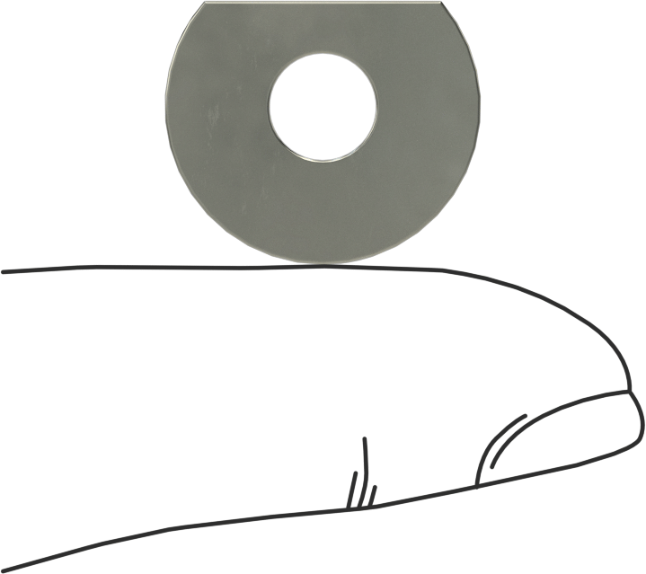 Klipsli Pul, Çelik, 1/4" Vida Boyutu için, 0.254" ID, 0.75" OD