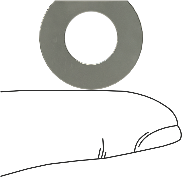 Klipsli Pul, 3/8" Vida Boyutu için, 0.444" ID, 0.874" OD