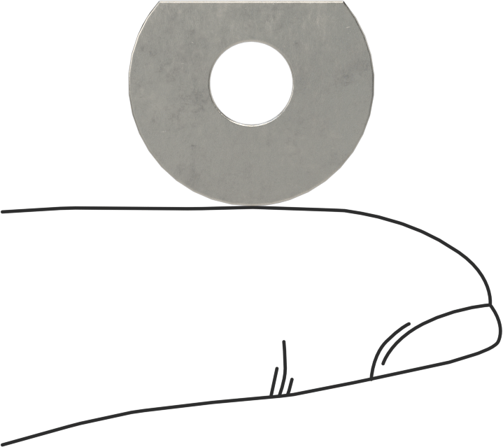 Klipsli Pul, 18-8 Paslanmaz Çelik, 1/4" Vida Boyutu için, 0.254" ID, 0.750" OD