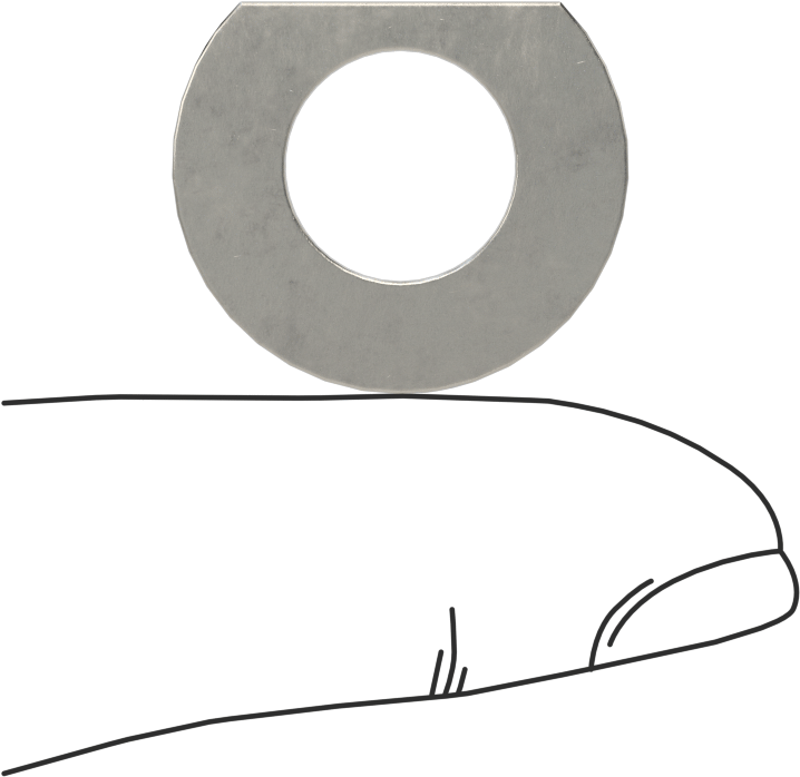 Klipsli Pul, 18-8 Paslanmaz Çelik, 3/8" Vida Boyutu için, 0.444" ID, 0.874" OD