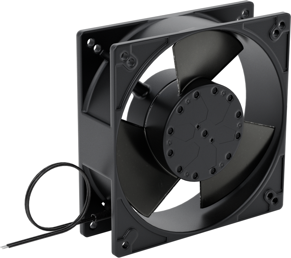 Islak Ortam Ekipmanı - Soğutma Fanı, 5" Kare, 100V AC ila 120V AC, Tel Uçları