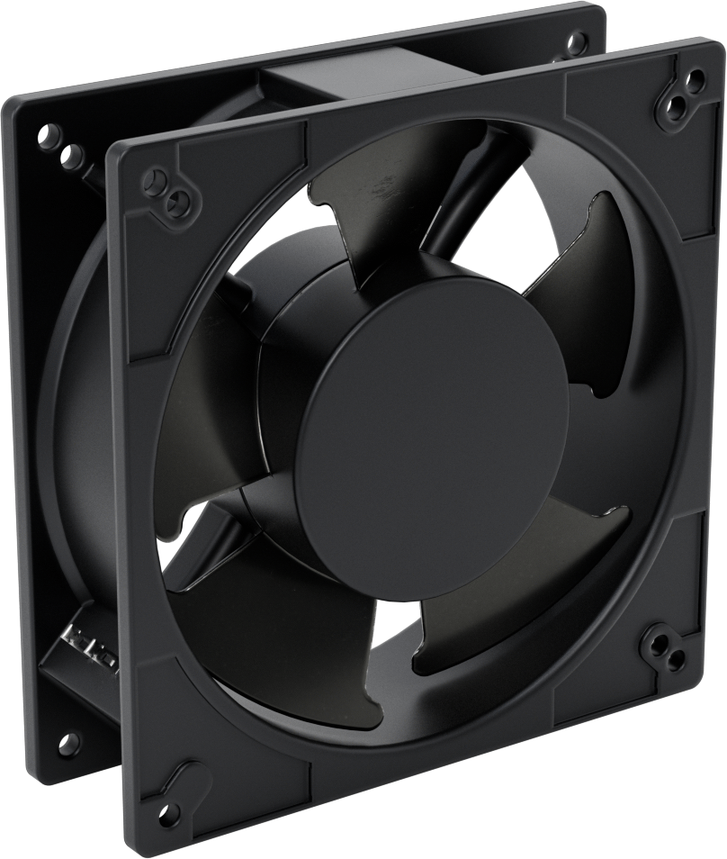 Islak Ortam Ekipmanı - Soğutma Fanı, 5" Kare, 100V AC ila 120V AC, Hızlı Bağlantı Kesme Terminalleri