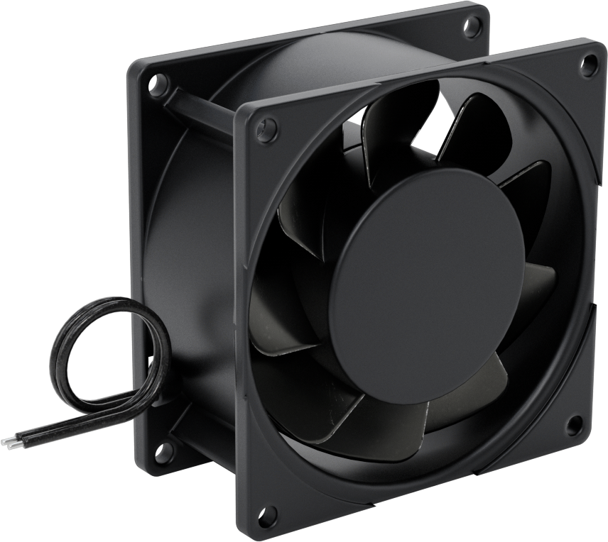 Islak Ortam Ekipmanı - Soğutma Fanı, 3,15" Kare, 200V AC ila 240V AC, Tel Uçları