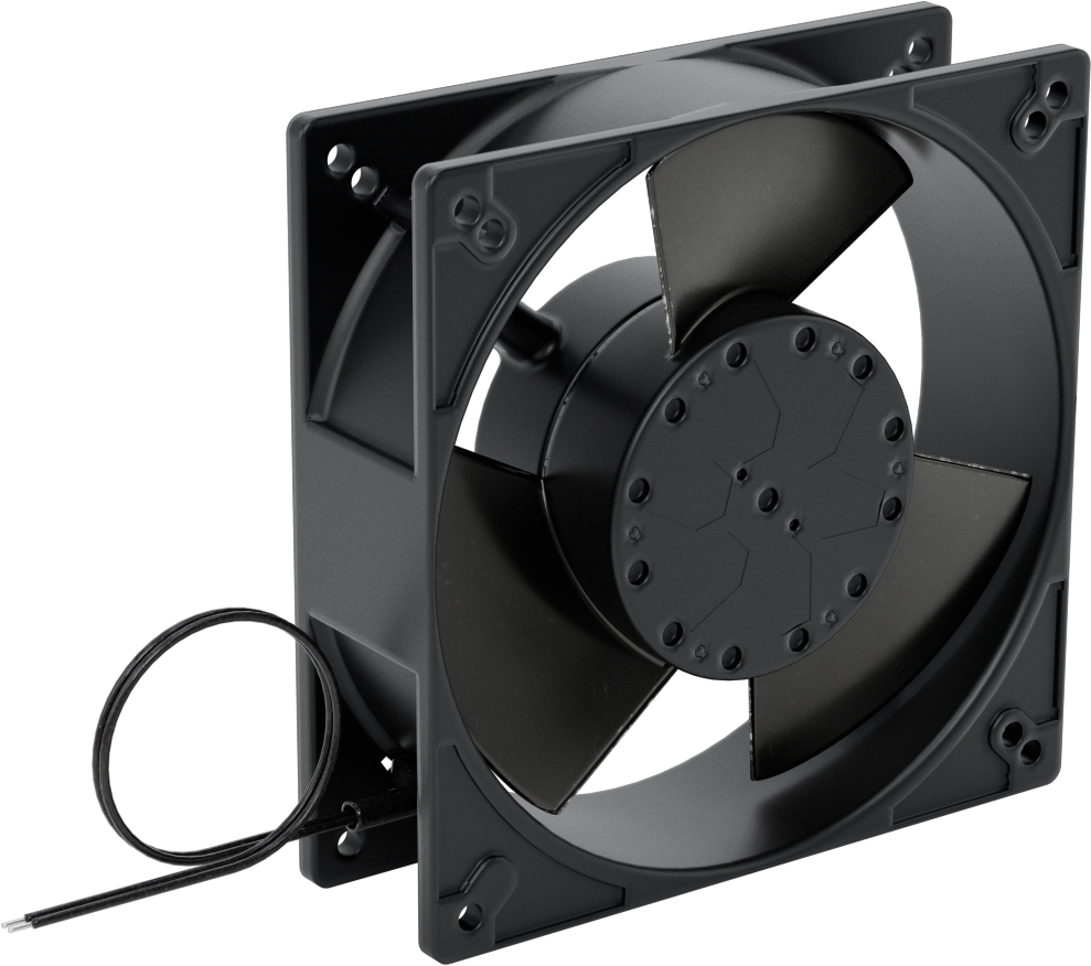 Islak Ortam Ekipmanı - Soğutma Fanı, 5" Kare, 200V AC ila 240V AC, Tel Uçları