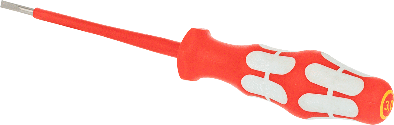 Elektrik Yalıtımlı Tornavida, Paslanmaz Çelik Vidalar için, 1/8" Yivli Tahrik