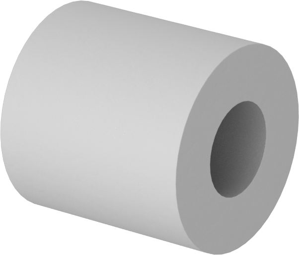 Elektrik Yalıtımlı Dişsiz Ara Parça, Sınıf L5 Seramik, 1/4" OD, 1/4" Uzunluk, 3 Numaralı Vida için