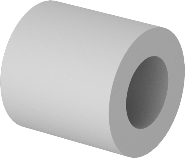 Elektrik Yalıtımlı Dişsiz Ara Parça, Sınıf L5 Seramik, 1/4" OD, 1/4" Uzunluk, 4 Numaralı Vida için