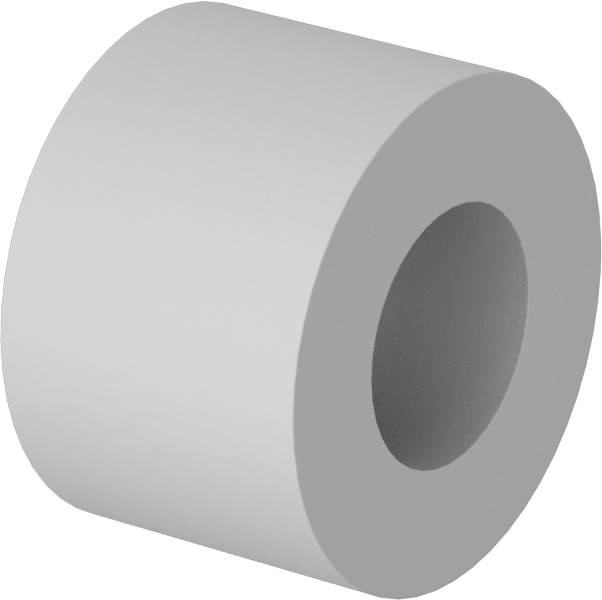 Elektrik Yalıtımlı Dişsiz Ara Parça, Sırsız L5 Sınıfı Seramik, 3/8" OD, 1/4" Uzunluk
