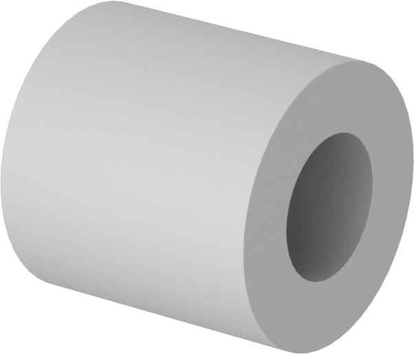 Elektrik Yalıtımlı Dişsiz Ara Parça, Sırsız L5 Sınıfı Seramik, 3/8" OD, 3/8" Uzunluk
