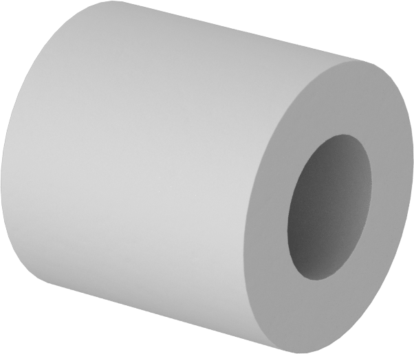 Elektrik Yalıtımlı Dişsiz Ara Parça, Sırsız L5 Sınıfı Seramik, 1/2" OD, 1/2" Uzunluk