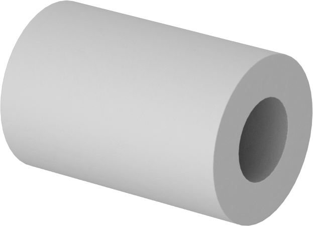 Elektrik Yalıtımlı Dişsiz Ara Parça, Sırsız L5 Sınıfı Seramik, 1/2" OD, 3/4" Uzunluk