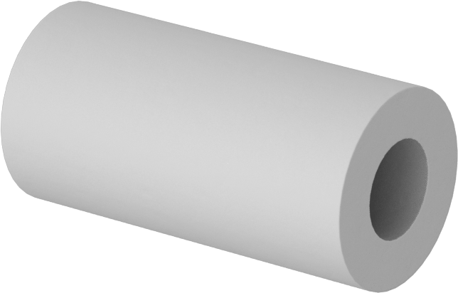 Elektrik Yalıtımlı Dişsiz Ara Parça, Sırsız L5 Sınıfı Seramik, 1/2" OD, 1" Uzunluk