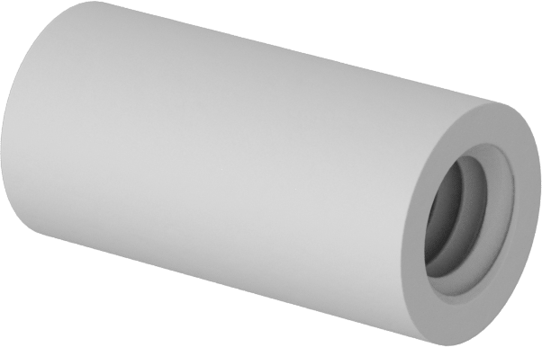 Naylon 6/6 Dişi Dişli Yuvarlak Ara Parça, 1/4" OD, 1/2" Uzunluk, 8-32 Diş Boyutu