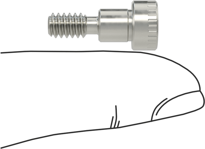 Nikel Alaşımlı Omuzlu Vida, 1/4" Omuz Çapı, 1/4" Omuz Uzunluğu, 10-24 Diş