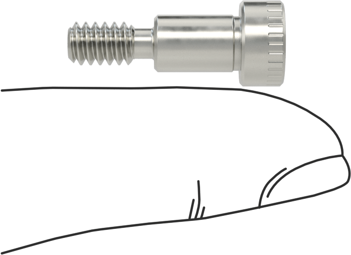Nikel Alaşımlı Omuzlu Vida, 1/4" Omuz Çapı, 3/8" Omuz Uzunluğu, 10-24 Diş