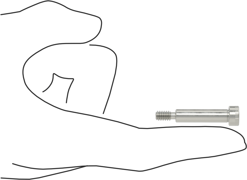 Nikel Alaşımlı Omuzlu Vida, 1/4" Omuz Çapı, 1" Omuz Uzunluğu, 10-24 Diş