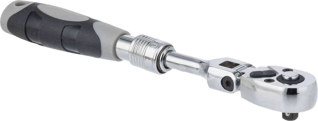 Hızlı Açma Esnek Başlıklı Cırcır Anahtarı, 1/4" Kare Tahrik, 6-3/4“ ila -8-3/4” Ayarlanabilir Toplam Uzunluk